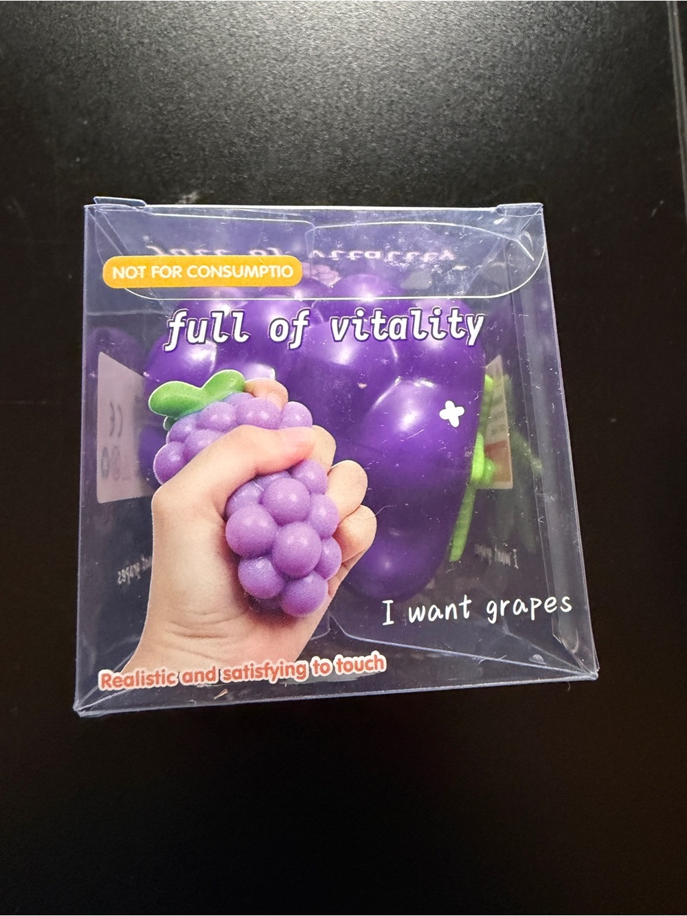 New Squishy Grapes Fruit Crunchy Textured Squeeze Toy Fidget ASMR Tactile Squish